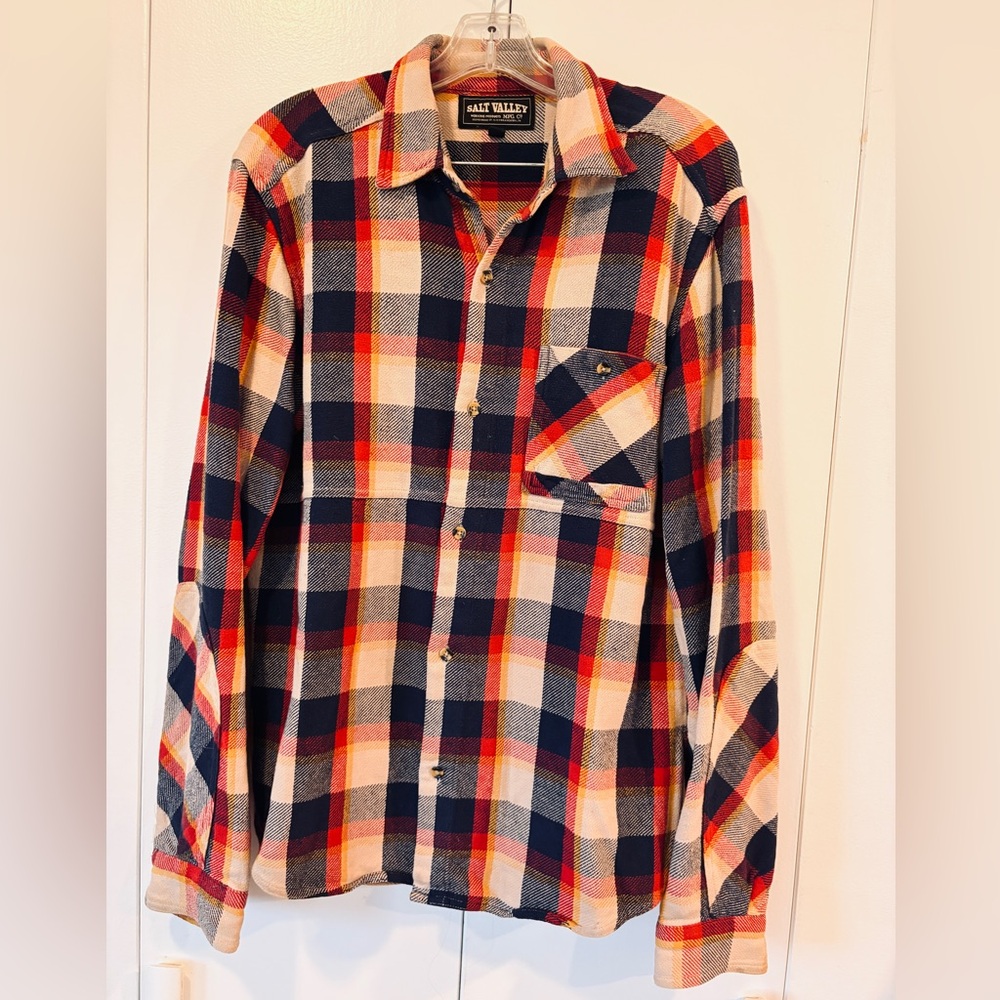 Salt Creek Blue and Red Plaid Flannel Shirt